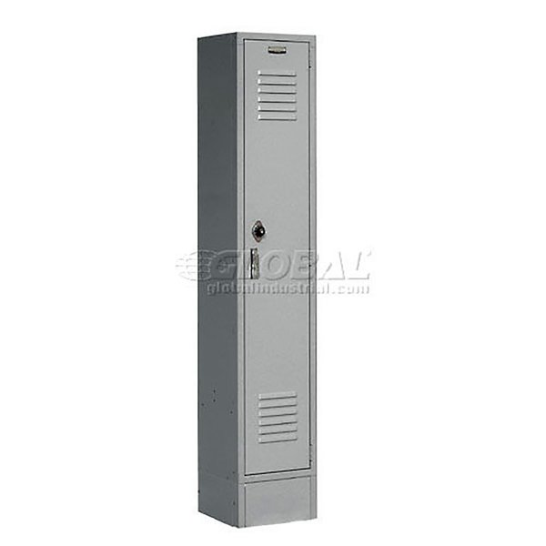 Global Industrial 1-Tier 1 Door Locker, 15Wx18Dx72H, Gray, Assembled 652172GY